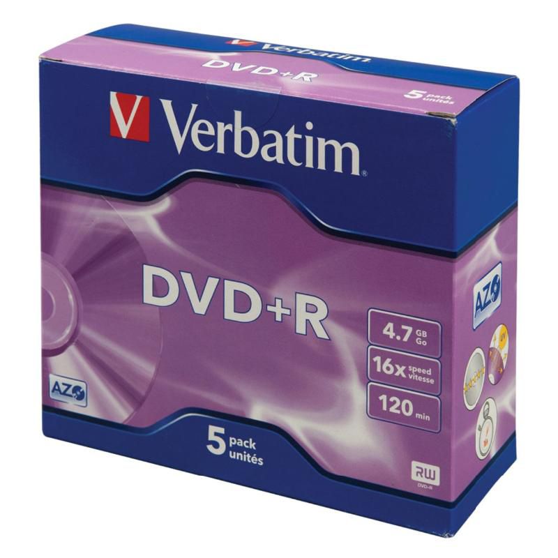 Verbatim AZO DVD+R 4.7 GB 16X 5li Paket Tek Tek Kutulu Ürün 43497
