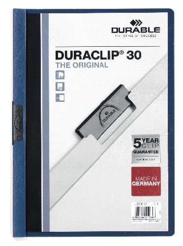 Durable Sıkıştırmalı Dosya DuraClip Ortadan Klipsli 30 SY A4 Lacivert 2200 Durable Sıkıştırmalı Dosya DuraClip Ortadan Klipsli 30 SY A4 Lacivert 2200