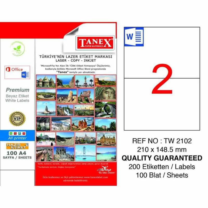 Tanex Lazer Etiket 100 YP 200 LÜ 210X148.5 Laser Copy Inkjet TW 2102