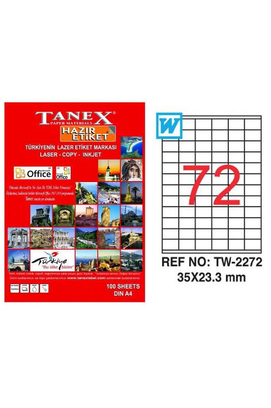 Tanex Lazer Etiket 100 YP 7200 LÜ 35X23 Laser-Copy-Inkjet TW-2272