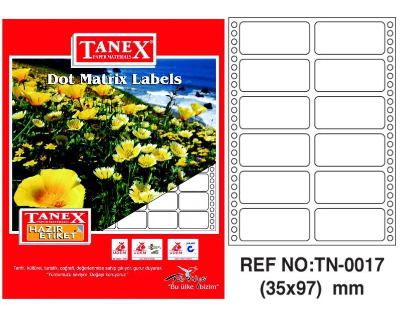 Tanex Sürekli Form Etiket 1250 Lİ 35X97