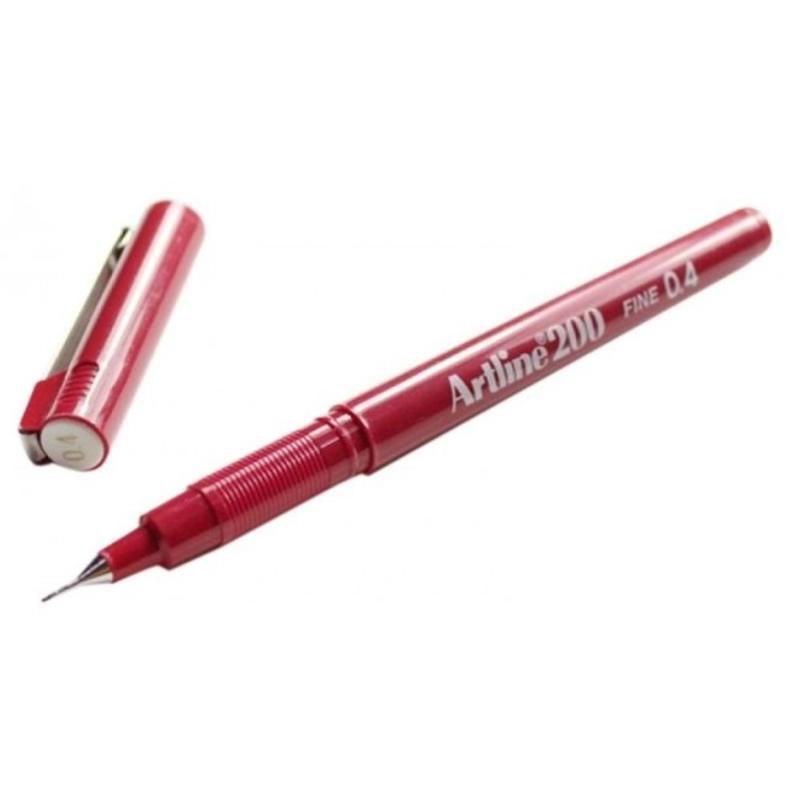 Artline Fineliner 200 0.4 MM Red Rouge