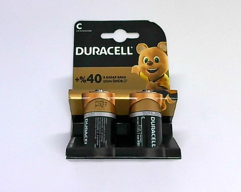 Duracell Alkalin Orta Boy Pil C 15 V 2 Lİ LR14/MN1400