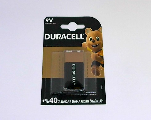 Duracell Alkalin 9 Volt Pil 6LR61/MN1604