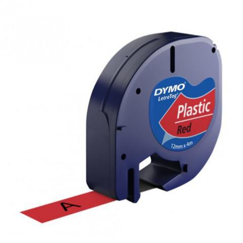 Dymo Letratag Şerit Plastik 12MMX4 MT Kırmızı DY-0721630
