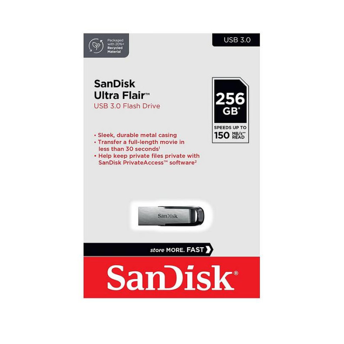 Sandisk Ultra Flair USB Bellek 256 GB USB 3.0 Sandisk Ultra Flair USB Bellek 256 GB USB 3.0