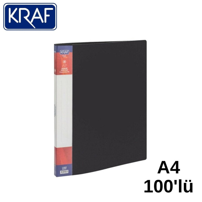 Kraf Sunum Dosyası 100 LÜ A4 Siyah