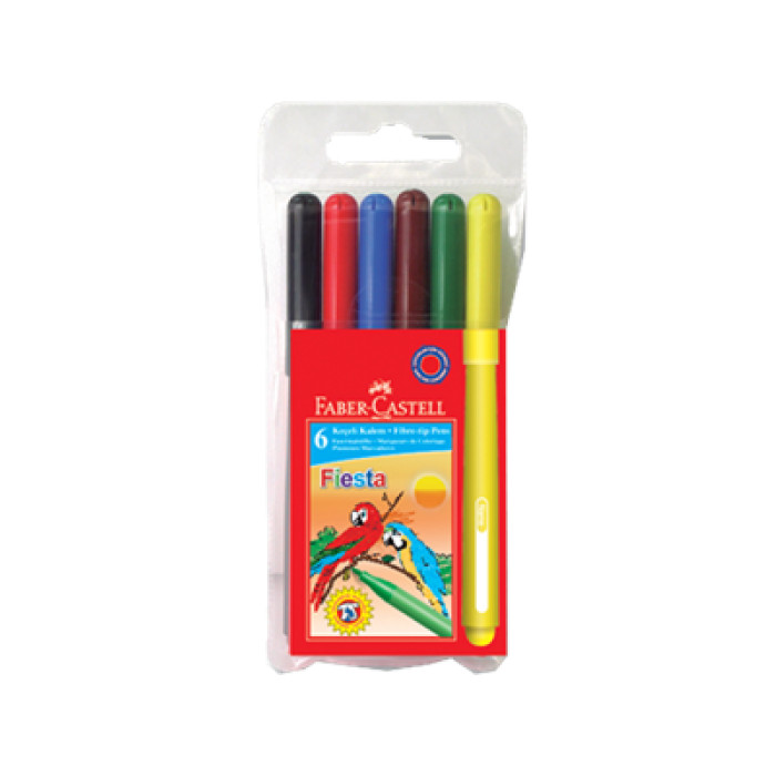 Faber-Castell Keçeli Boya Kalemi Fiesta Yıkanabilir 6 Renk 5068306450 Faber-Castell Keçeli Boya Kalemi Fiesta Yıkanabilir 6 Renk 5068306450