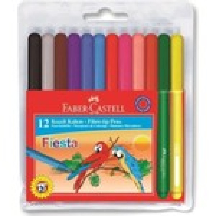 Faber-Castell Keçeli Boya Kalemi Fiesta Yıkanabilir 12 Renk 5068312450 Faber-Castell Keçeli Boya Kalemi Fiesta Yıkanabilir 12 Renk 5068312450