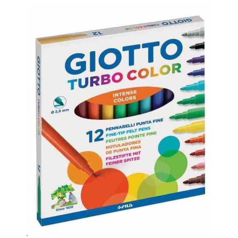 Gıotto Keçeli Boya Kalemi Turbo Color 12 Renk