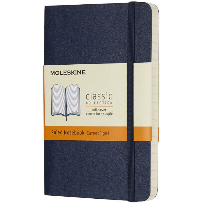 Moleskine Safir Soft Kapak Çizgili Cep Boy Mavi
