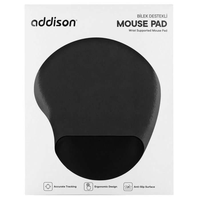 Addison Mouse Pad Bilek Destekli Siyah 300521 Addison Mouse Pad Bilek Destekli Siyah 300521