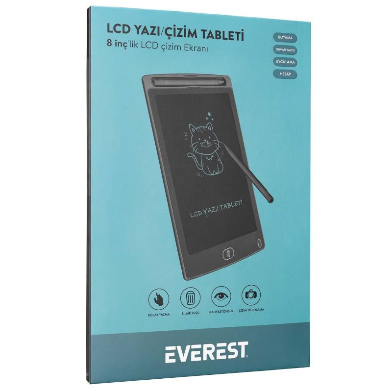 Everest LCD Yazı Çizim Tablet 8 inç Siyah