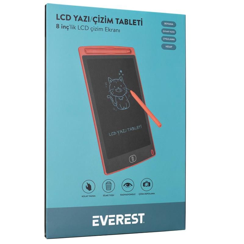 Everest LCD Yazı Çizim Tablet 8 inç Kırmızı