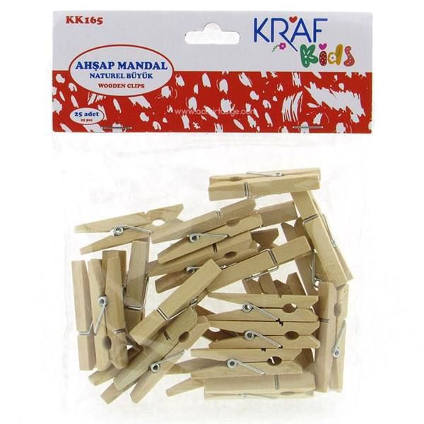 Kraf Ahşap Mandal 25Lİ Büyük KK165