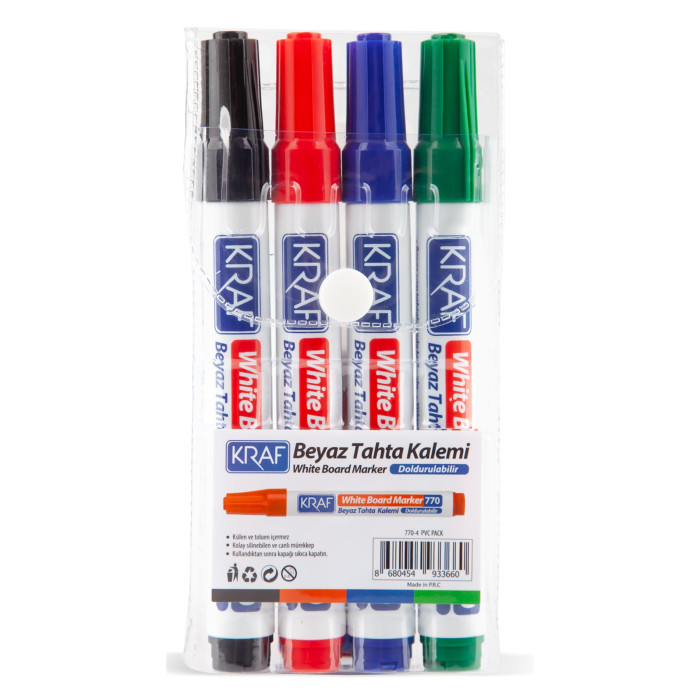 Kraf Bord Marker 770 4 lü takıım Doldurulabilir