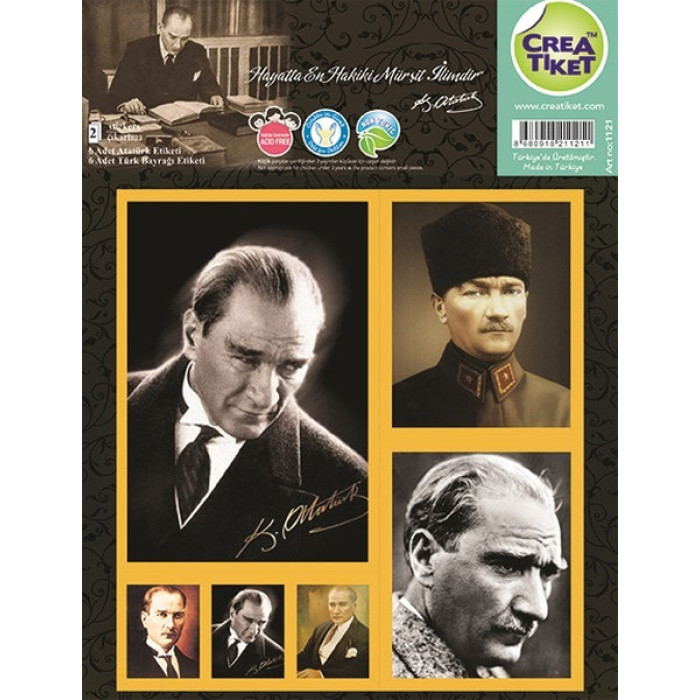 Crea Tiket Sticker Atatürk Bayrak Etiketi 1121