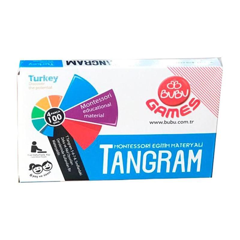 Bubu Tangram Ahşap 4 Parça 100 Şekil Zeka Oyunu