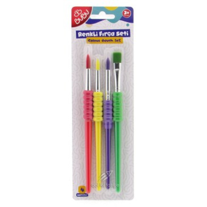 Bubu 4`lü Fırça Seti Renkli Bubu 4`lü Fırça Seti Renkli