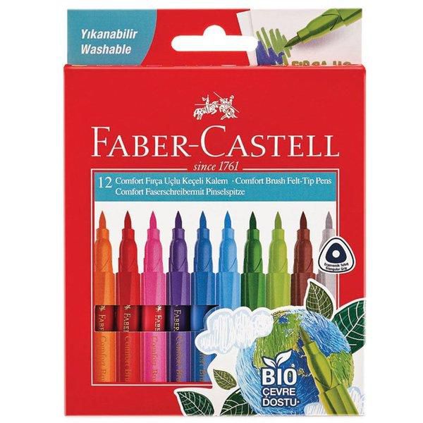 Faber Castell Keçeli Boya Kalemi Yıkanabilir Bio 12 Renk