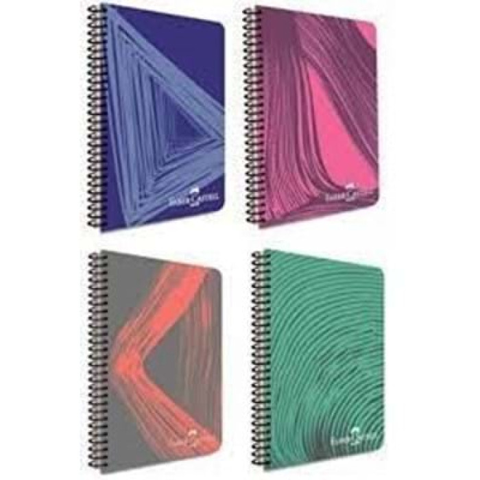 Faber-Castell Spiralli Defter Waves Plastik Kapak Kareli 120 YP A4 5075