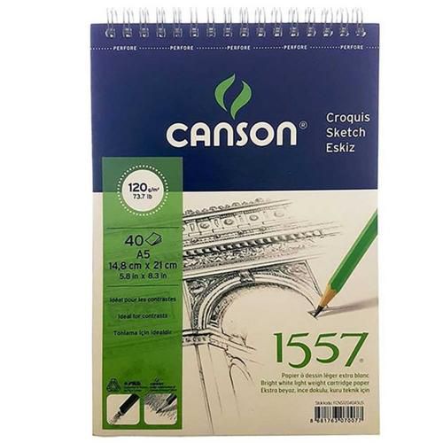 Canson Bloknot Sketch Croquis Spiralli Çizgisiz 120 GR 40 YP A5 Canson Bloknot Sketch Croquis Spiralli Çizgisiz 120 GR 40 YP A5