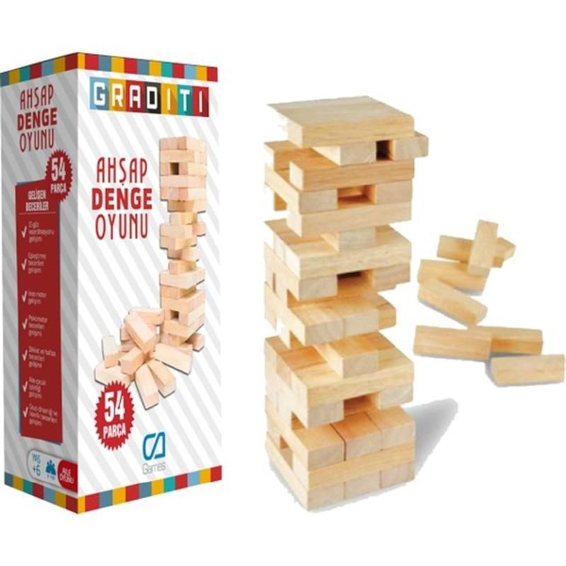 Graditi Jenga Ahşap 54 Parça Denge Oyunu