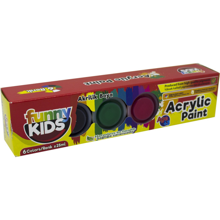 Funny Kıds Akrilik Boya 25 ML 6 Renk