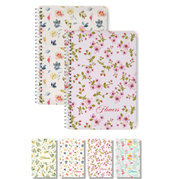 Elma 120yp 17x24 Flowers Sert Kapak Defter Spiralli Kareli Elma 120yp 17x24 Flowers Sert Kapak Defter Spiralli Kareli