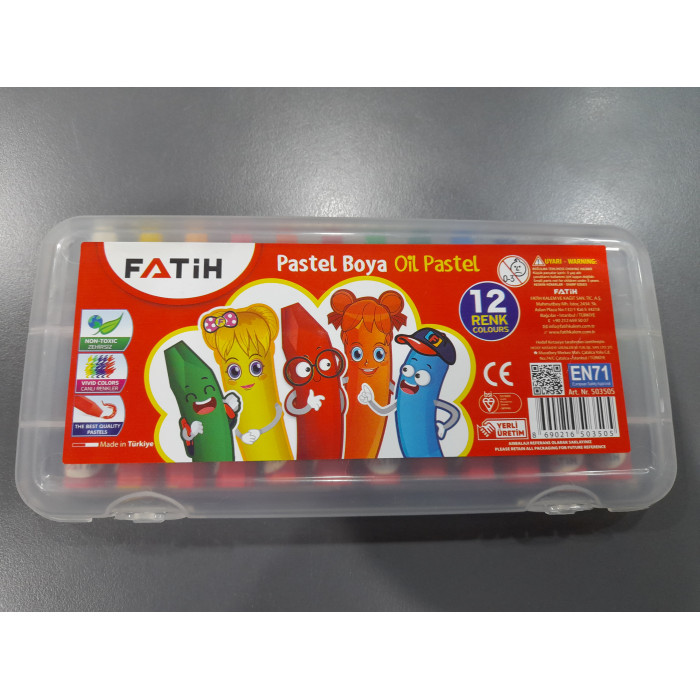 Fatih Pastel Boya 12 Lİ Plastik Kutu