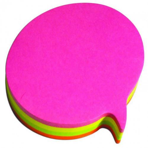 Umix Şekilli Yapışkanlı Not Kağıdı Konuşma Balonu 200 YP 75X75 4 Renk N-4R-KB-FB