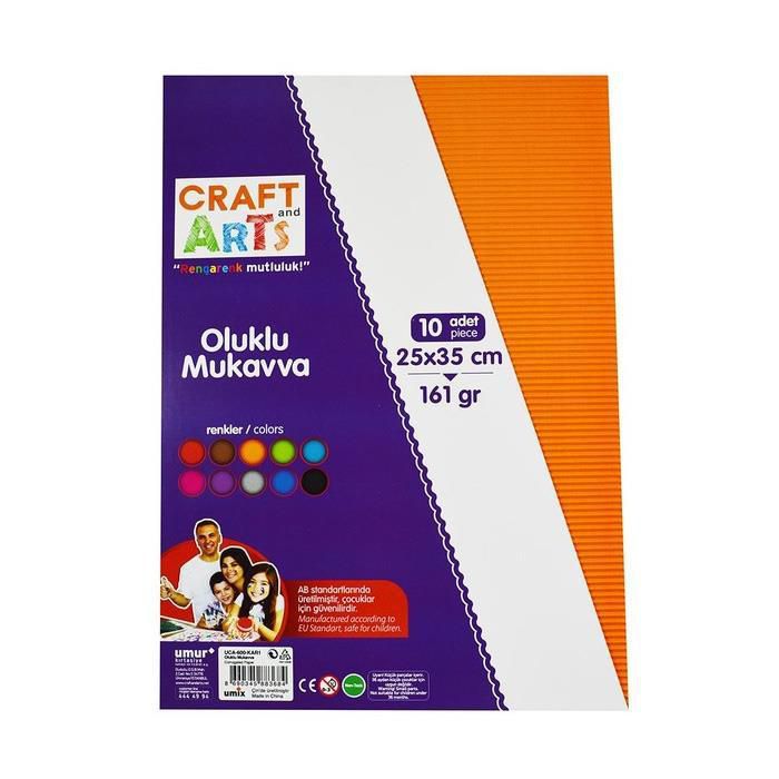 Craft and ARTS Oluklu Karton Mukavva 25 X 35 10 Renk