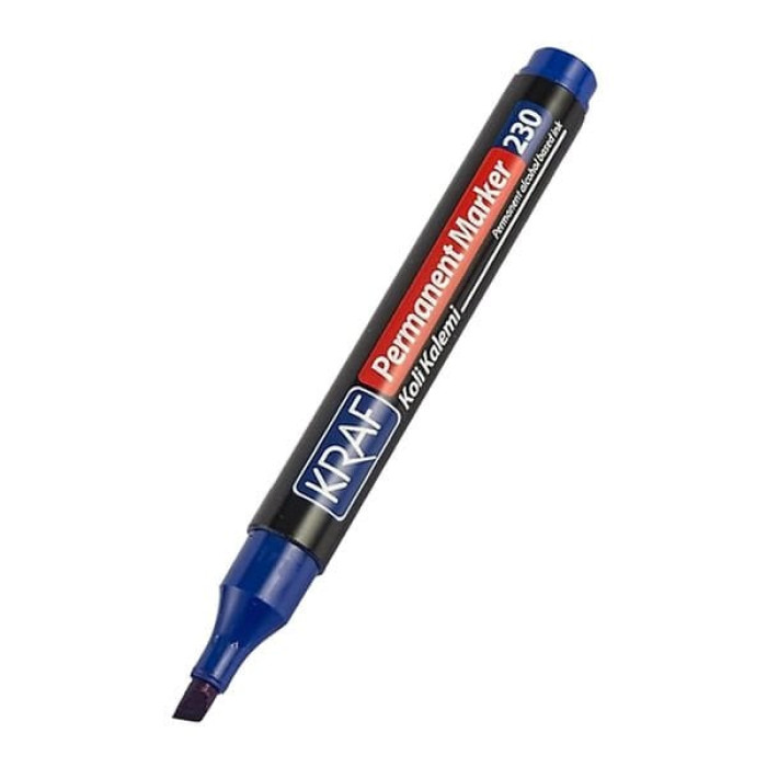Kraf Markör Permanent 230 Mavi Kesik Uçlu Kraf Markör Permanent 230 Mavi Kesik Uçlu