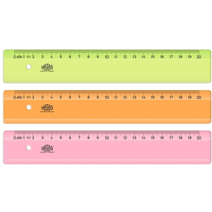 Hatas Neon Cetvel Plastik Geniş 20 CM 0172 Hatas Neon Cetvel Plastik Geniş 20 CM 0172