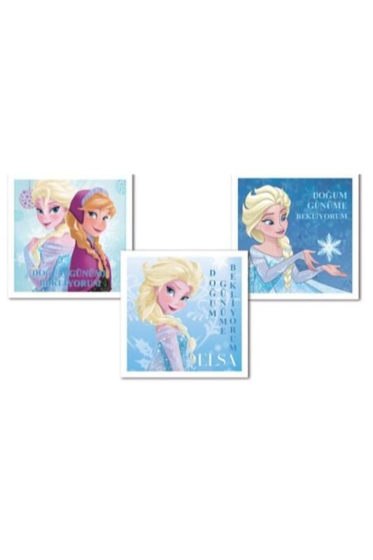 Keskin Color Doğum Günü Zarf + Davet Kart 10lu 8x8 cm Frozen (Elsa)