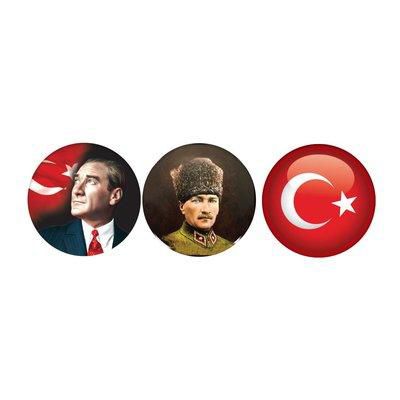 Keskin Color 493215-99 Cam Magnet 3`lü Atatürk