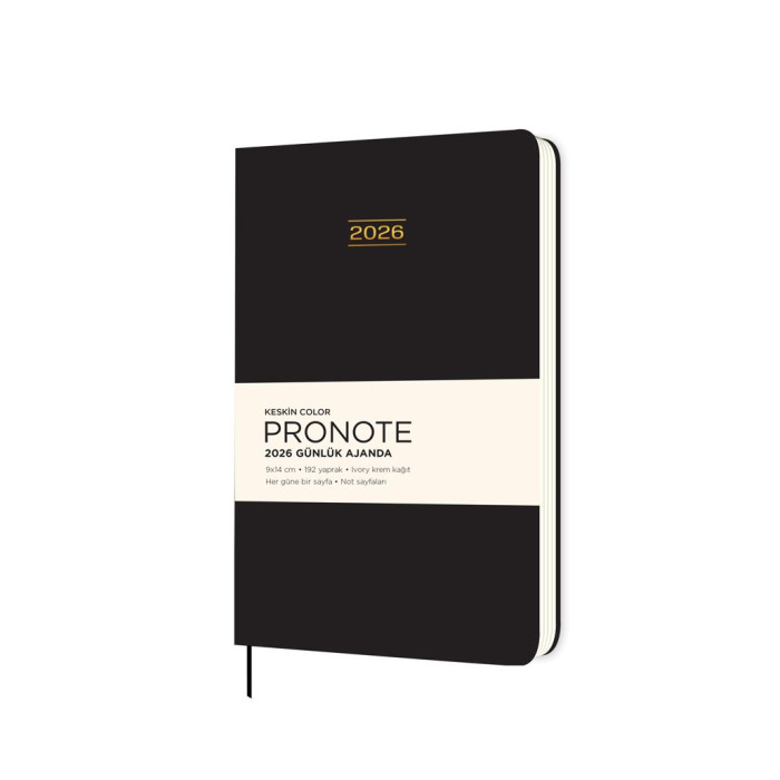 Keskin Color 2026  9X14 Günlük Ajanda Pronote siyah 