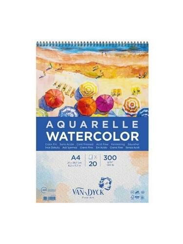 Clairefontaine Van Dyck Aquarelle Spiralli 300 GR 20 YP A4 VD10011
