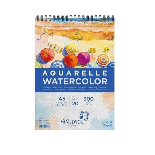 Clairefontaine Van Dyck Aquarelle Spiralli 300 GR 20 YP A5 VD10010