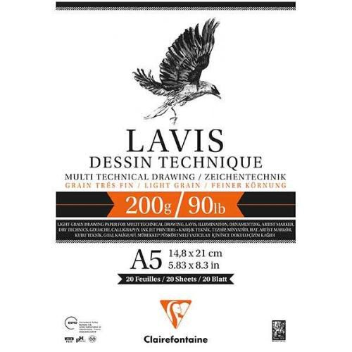 Clairefontaine Dessin Technıque Lavis 200 GR 20 YP A5
