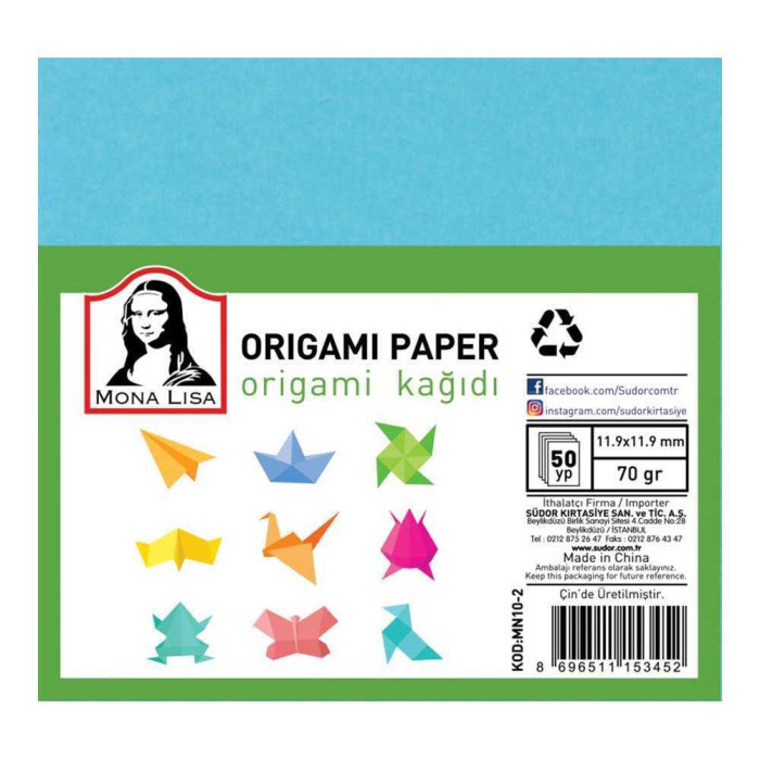 Mona Lisa Origami Kağıdı 50 yp 12x12 Mona Lisa Origami Kağıdı 50 yp 12x12