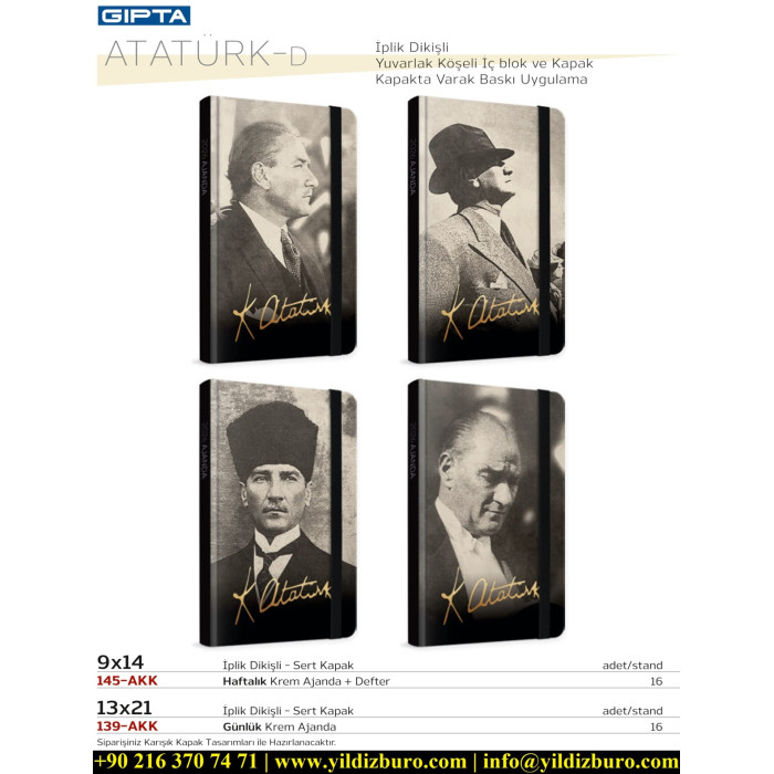 Gıpta 139-AKK 13X21 Günlük Ajanda Atatürk
