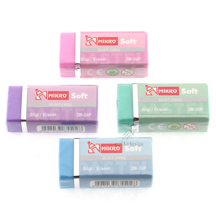 Mikro Renkli Sof Pastel t Silgi 2B-24P Mikro Renkli Sof Pastel t Silgi 2B-24P