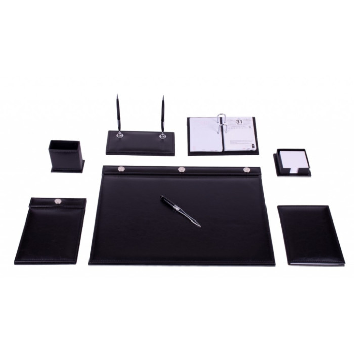 Gülpaş Sümen Takımı 9 Parça Napa Suni Deri Sade Düğmeli Siyah 908