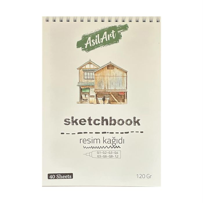 AsilArt Sketch Spiralli Çizgisiz 120 GR 40 YP A5 AsilArt Sketch Spiralli Çizgisiz 120 GR 40 YP A5
