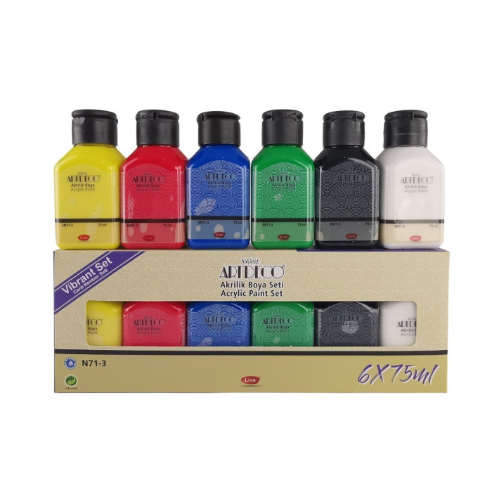 Artdeco Akrilik Boya Set 6 Renk 75 ML Ana Renkler Artdeco Akrilik Boya Set 6 Renk 75 ML Ana Renkler