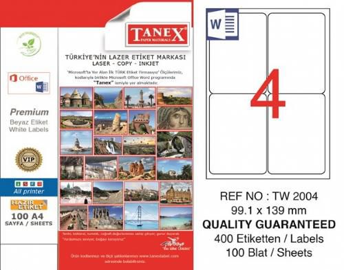 Tanex Lazer Etiket 100 YP 400 LÜ 99.1X139 Laser Copy Inkjet TW 2004
