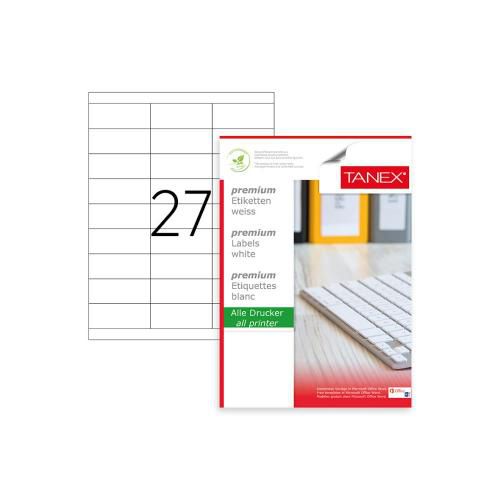 Tanex Lazer Etiket 100 YP 2700 LÜ 70X30 Laser-Copy-Inkjet TW-2327