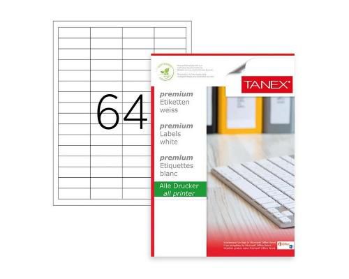 Tanex Lazer Etiket 100 YP 6400 LÜ 48.5X16.9 Laser-Copy-Inkjet TW-2564 Tanex Lazer Etiket 100 YP 6400 LÜ 48.5X16.9 Laser-Copy-Inkjet TW-2564