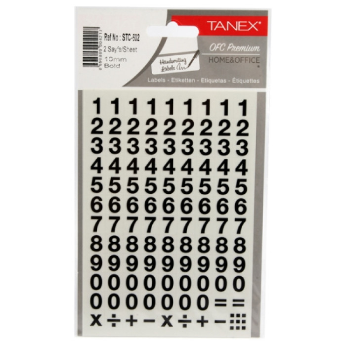 Tanex Poşet Etiket Rakamlar 502 Tanex Poşet Etiket Rakamlar 502
